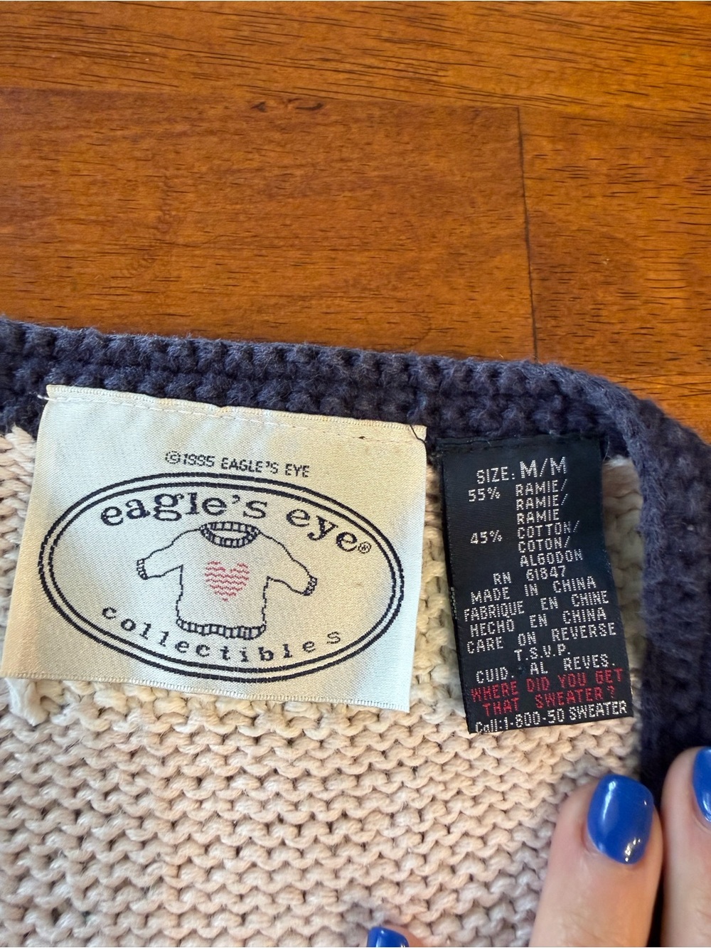 Vtg 90s Eagle's Eye Farm Country Cow Festival Sweater Vest Grandmacore Cotton M - Picture 3 of 11